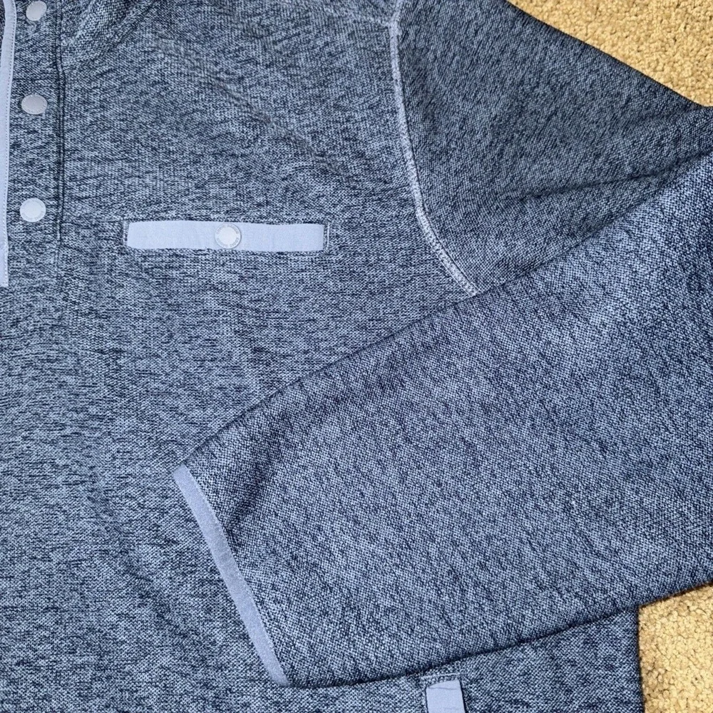 Eddie Bauer Men's Quarter Snap Warm Fleece Pullover with Pockets Blue‎ Sz XL